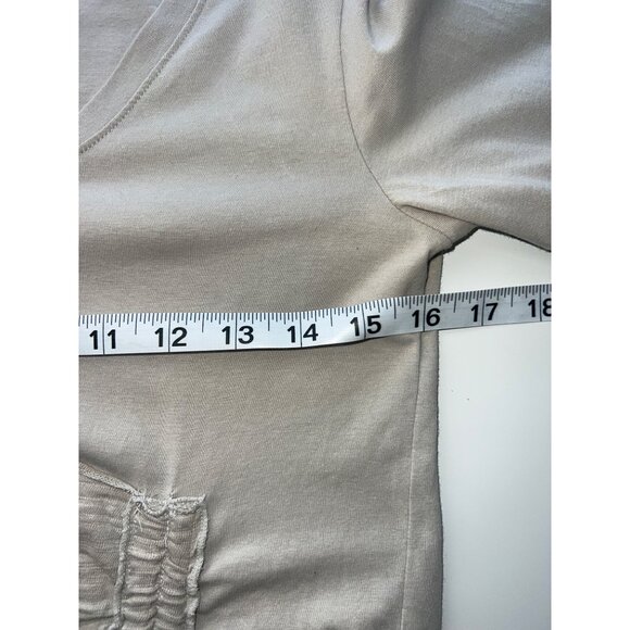 Neon Buddha Tunic Womens XS Beige Long Sleeve Ruched Adjustable Drawstring Casua - Picture 7 of 8